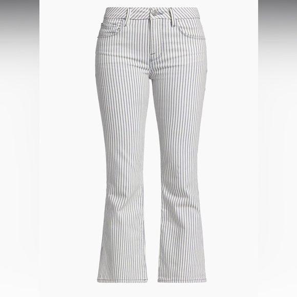 Frame Le Crop Pinstripe Boot-Leg Jeans Size 25 Great Condition - Picture 5 of 13